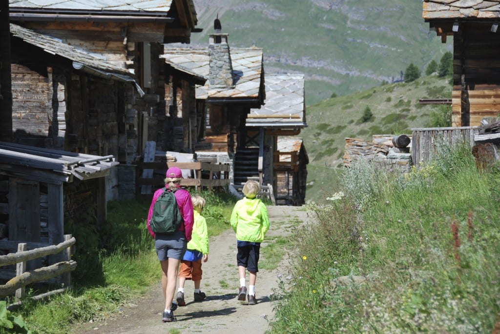 Hiking to Zermatt after gourment lunch at Chez Vrony
