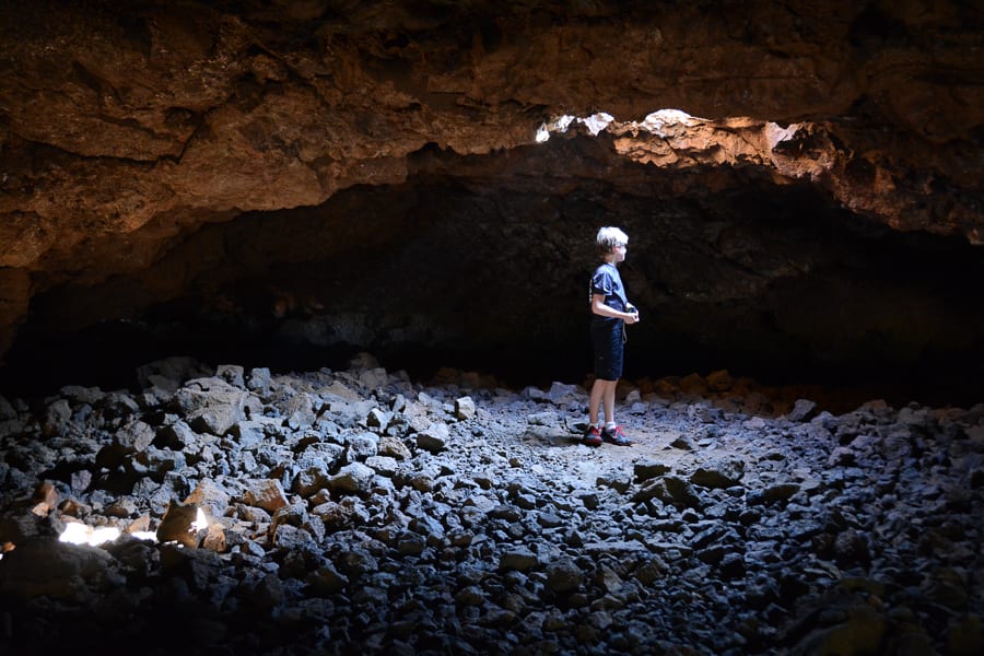 Exploring a lava tube Kalahuipua'a Historic Park Mauna Lani Resort