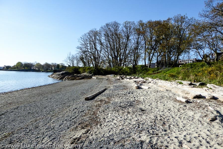 A secluded beach in Victoria near Oak Bay Marina