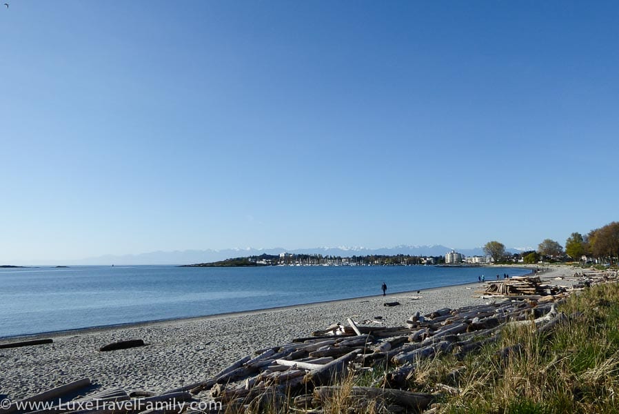 Willows Beach in Victoria is a sandy crescent shaped beach