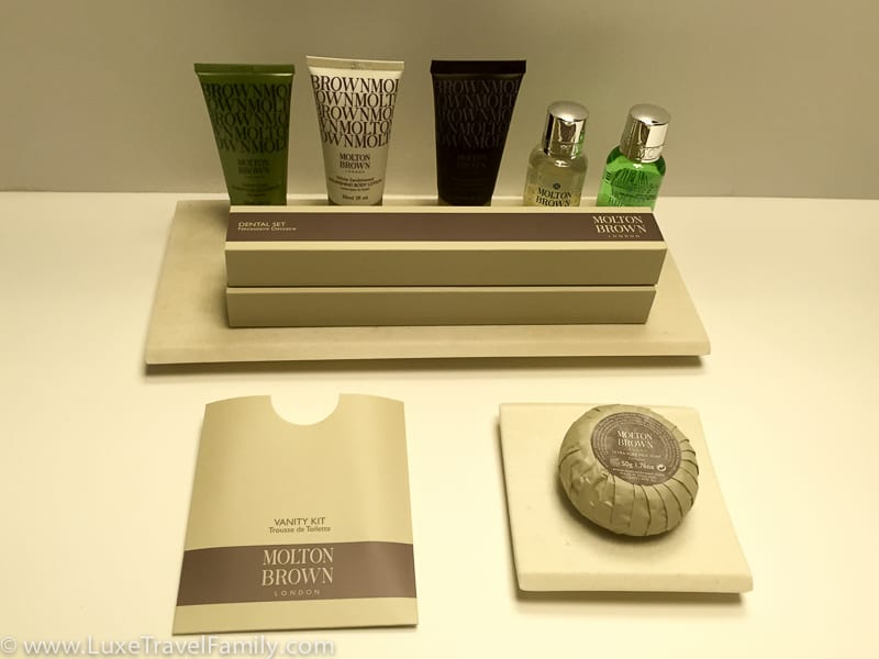 Molton Brown products in the bathroom at the Mercer Hotel Barcelona
