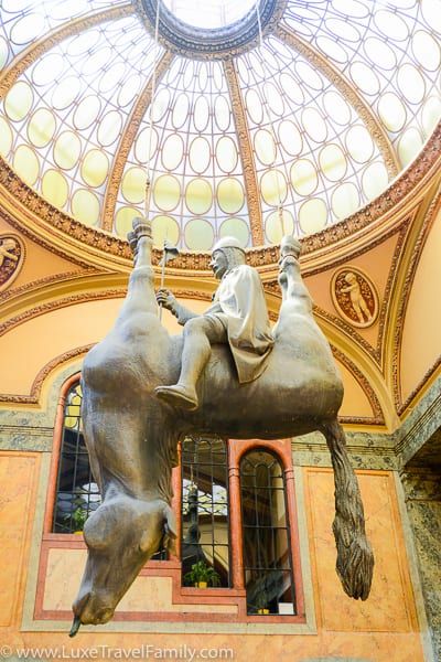 Horse sculpture by David Cerny Lucerna Palace Prague