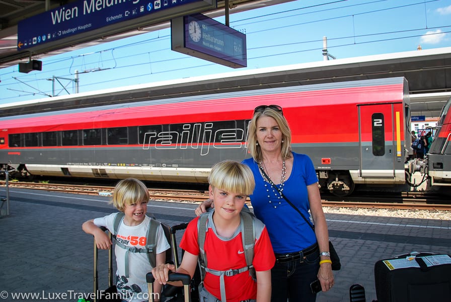family train travel in Europe Railjet