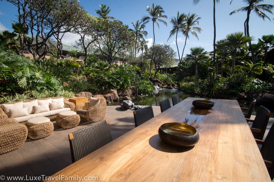 Outdoor sitting area Four Seasons Resort Lanai