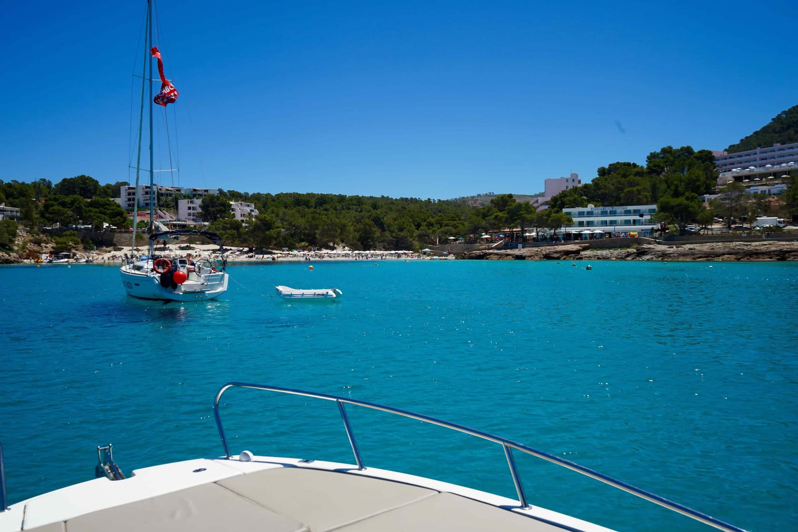 charter a boat in Santa Eulalia visit Portinatx
