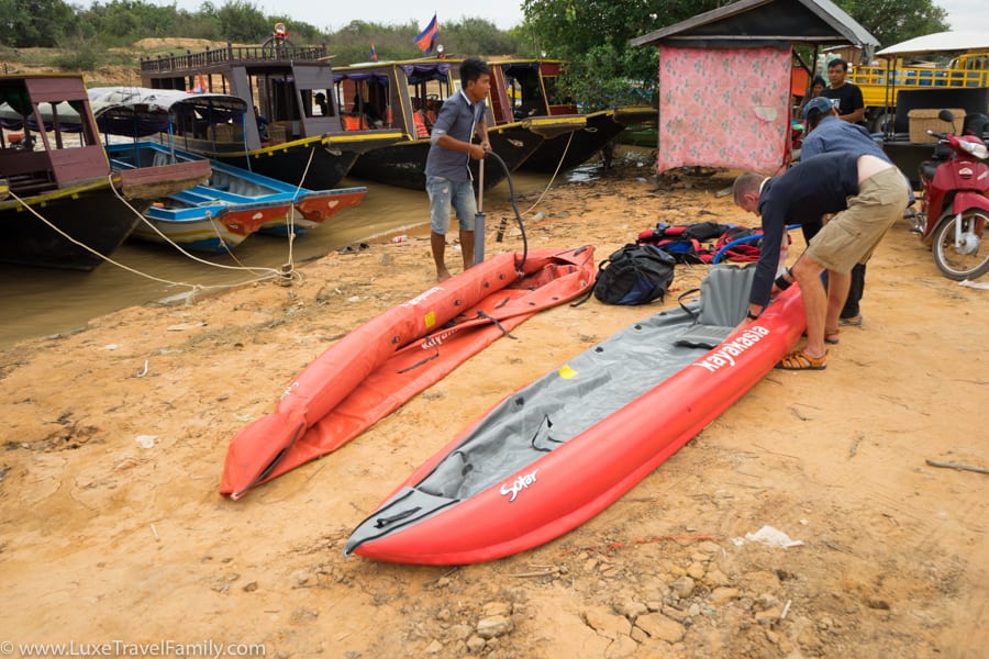 Kayaking on Tonle Sap Lake with Smiling Albino