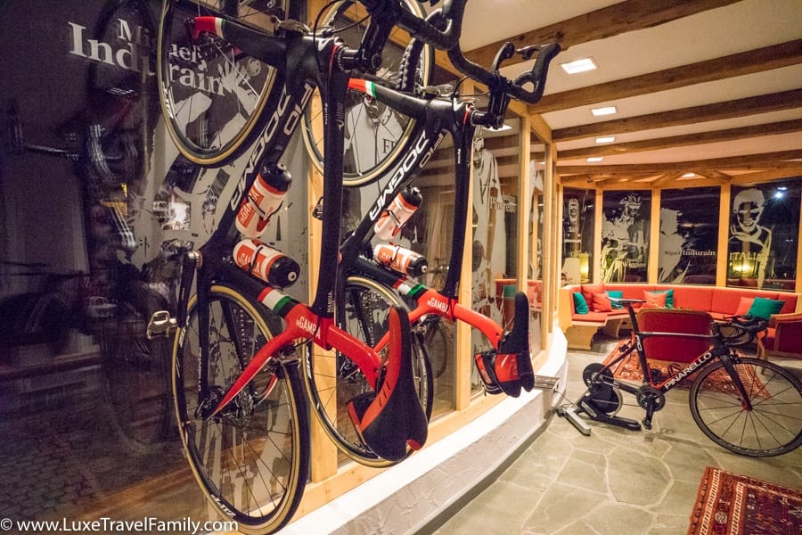 Dogma Pinarello Lounge best place for road cycling in the Dolomites