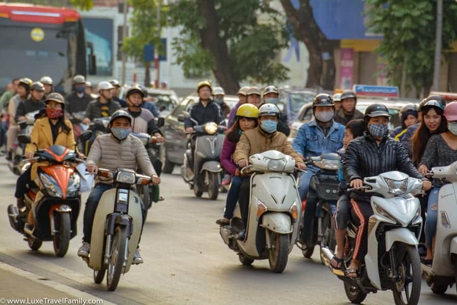 Scooters things to do in Hanoi with kids