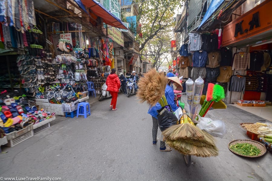 shop Old Quarter things to do in Hanoi with kids