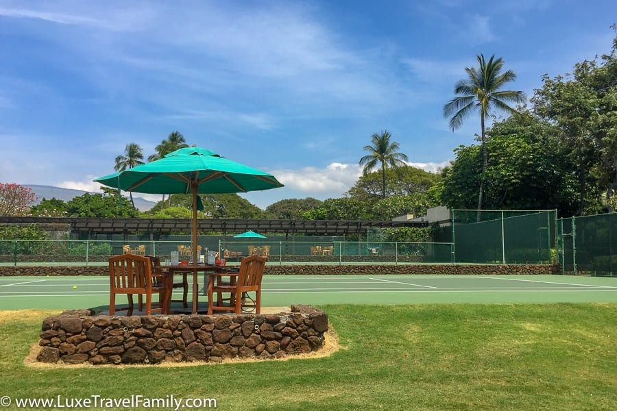 tennis by the beach at Mauna Kea Beach Hotel