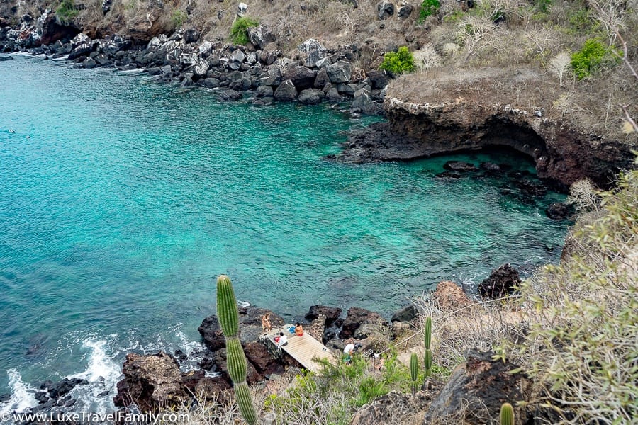 Swim Las Tijeretas luxury land-based Galapagos Islands