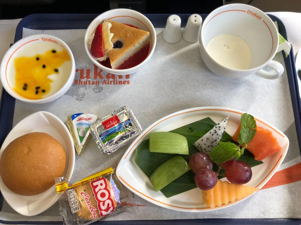 Fresh fruit breakfast Drukair Business Class