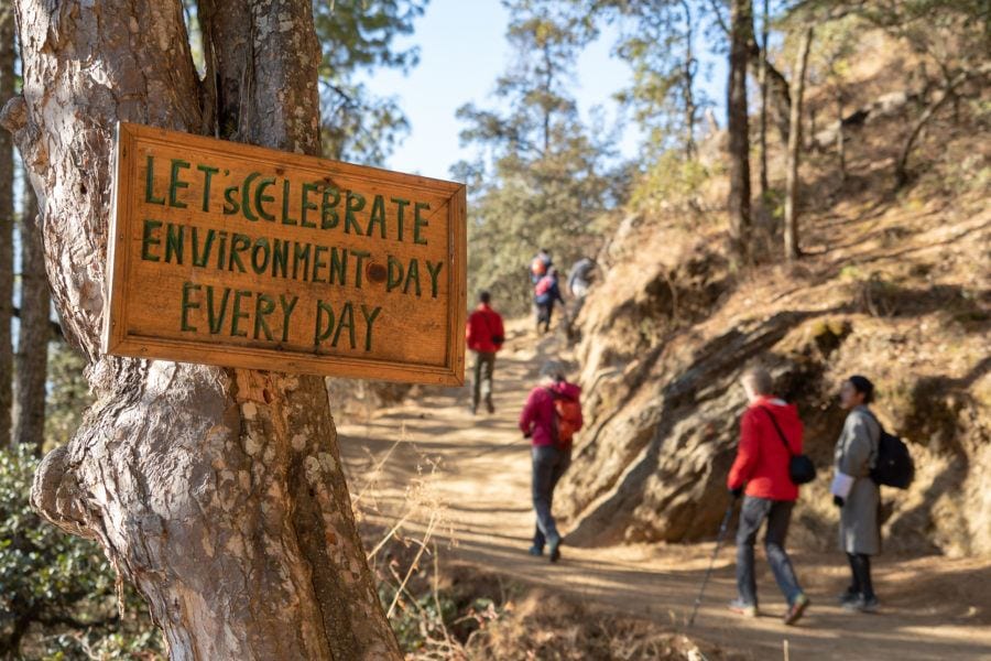Enjoy litter-free hiking trails Tiger's Nest things to do in Bhutan