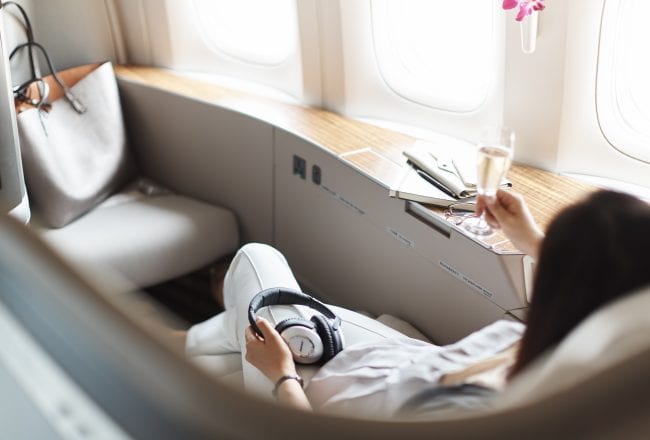 Woman Cathay Pacific First Class