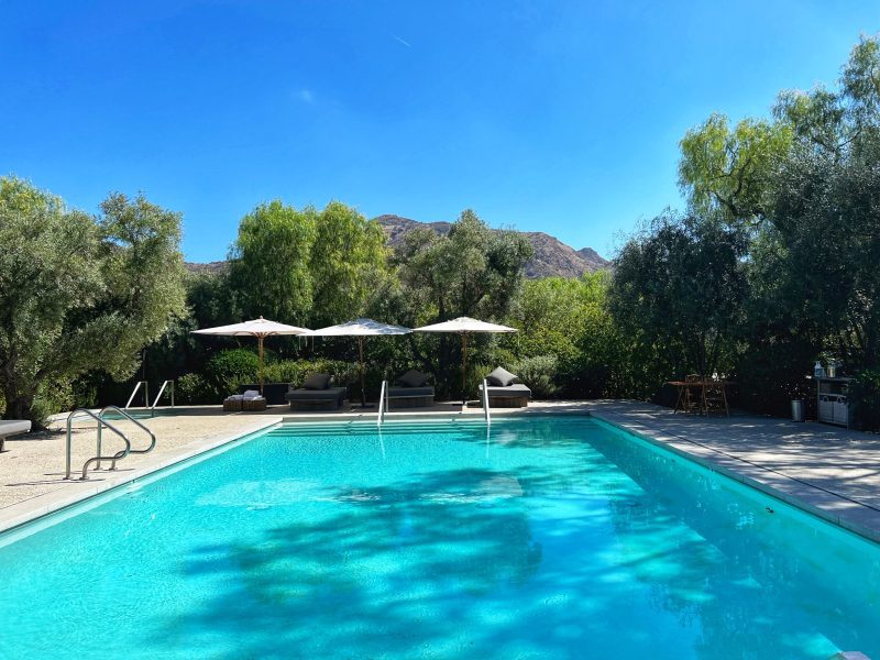 Swimming pool and umbrellas The Ranch Malibu
